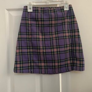 brandy mellville purple plaid skirt